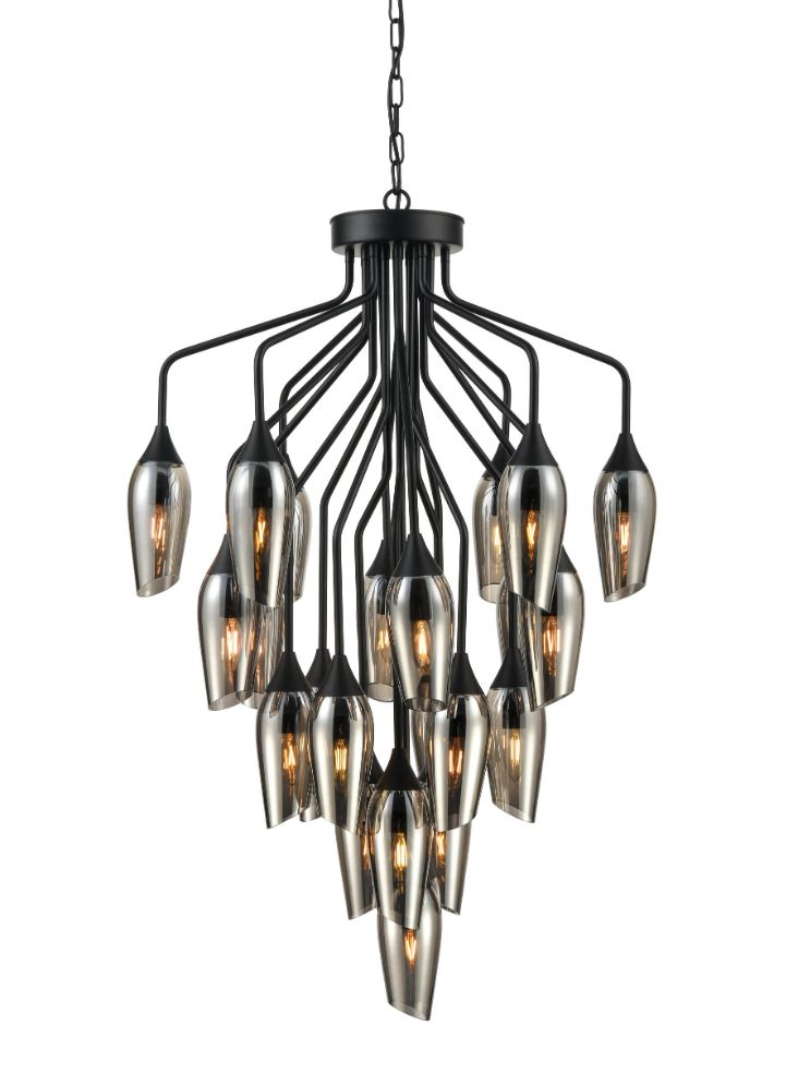 Taper 22 light with Smoked Glass
