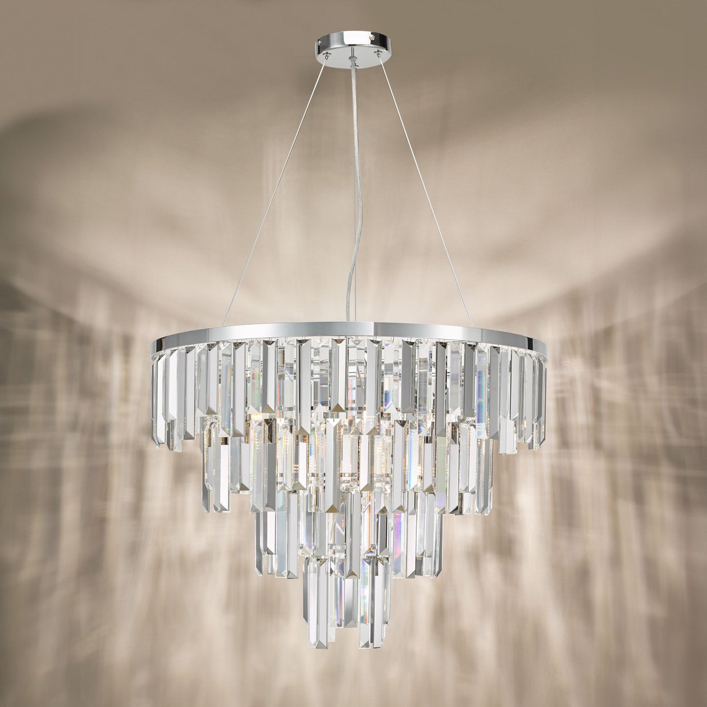 Fuentes 5 Light Pendant Polished Chrome and Crystal