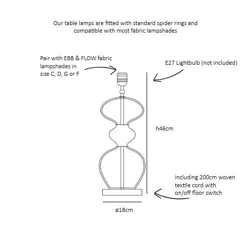 Futura Table lamp base M Obsidian
