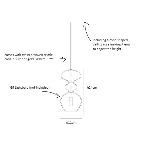 Futura Pendant lamp S Clear Platinum