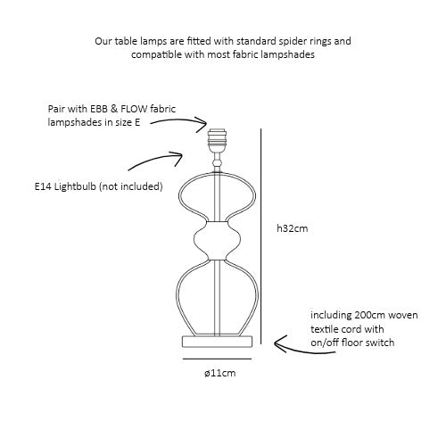 Futura Table lamp base S Clear Platinum