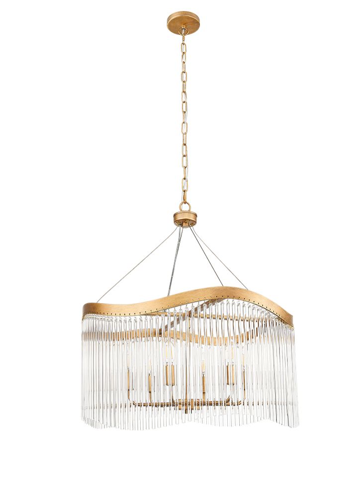 Harp 6lt Pendant in Aged Brass