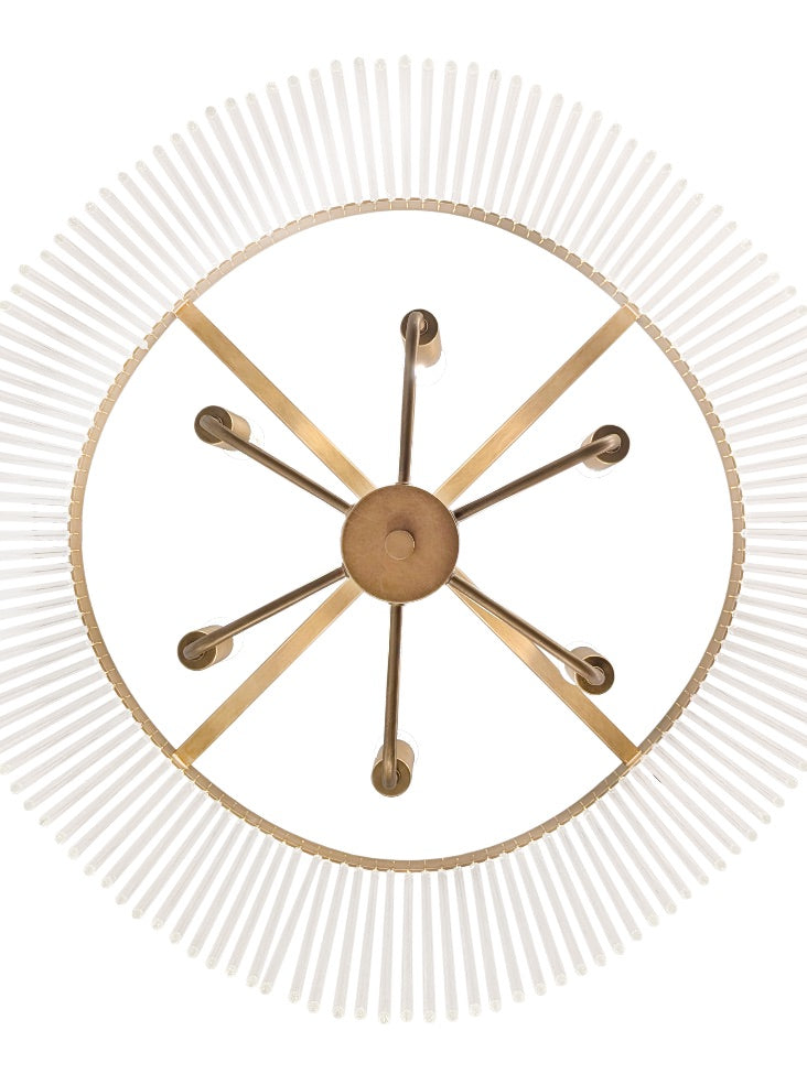 Harp 6lt Pendant in Aged Brass