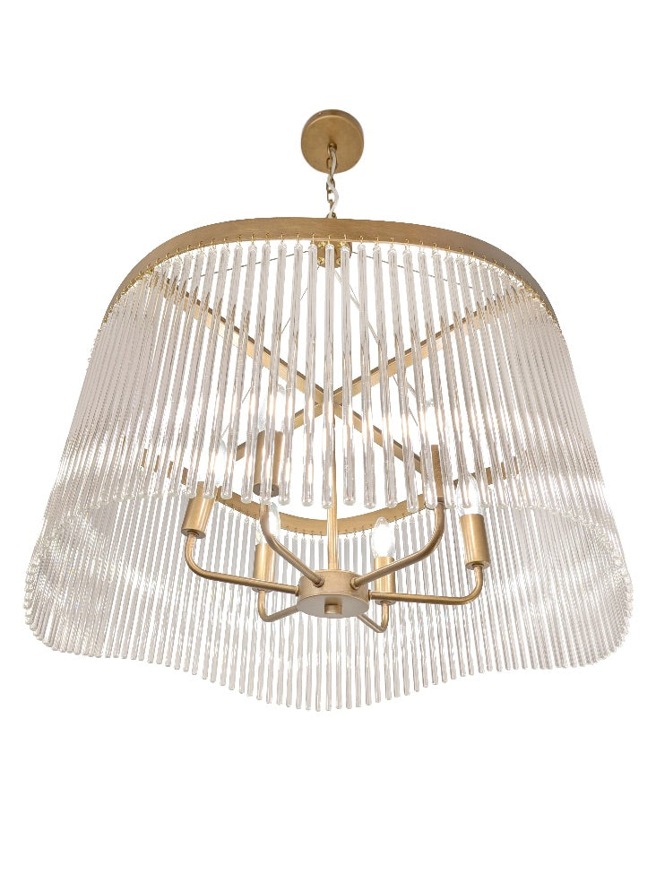 Harp 6lt Pendant in Aged Brass