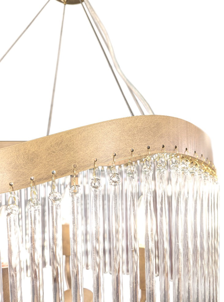 Harp 6lt Pendant in Aged Brass