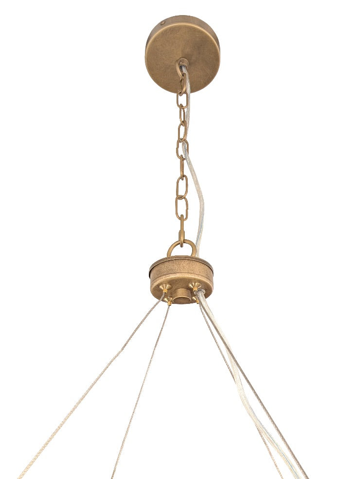 Harp 6lt Pendant in Aged Brass