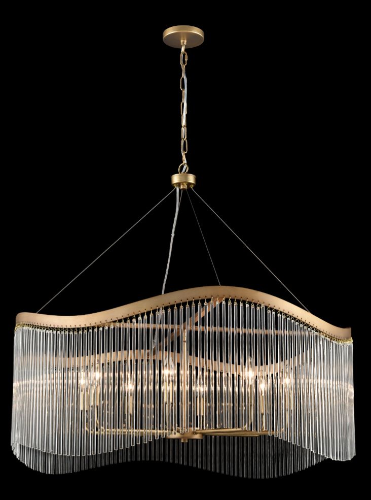 Harp 8lt Pendant in Aged Brass
