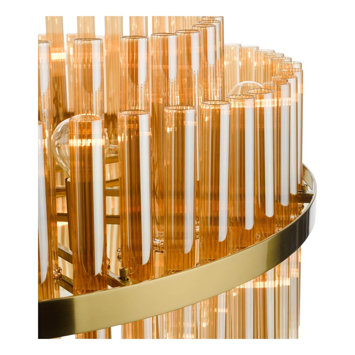 Imani 16 Light Pendant Natural Brass and Champagne Glass
