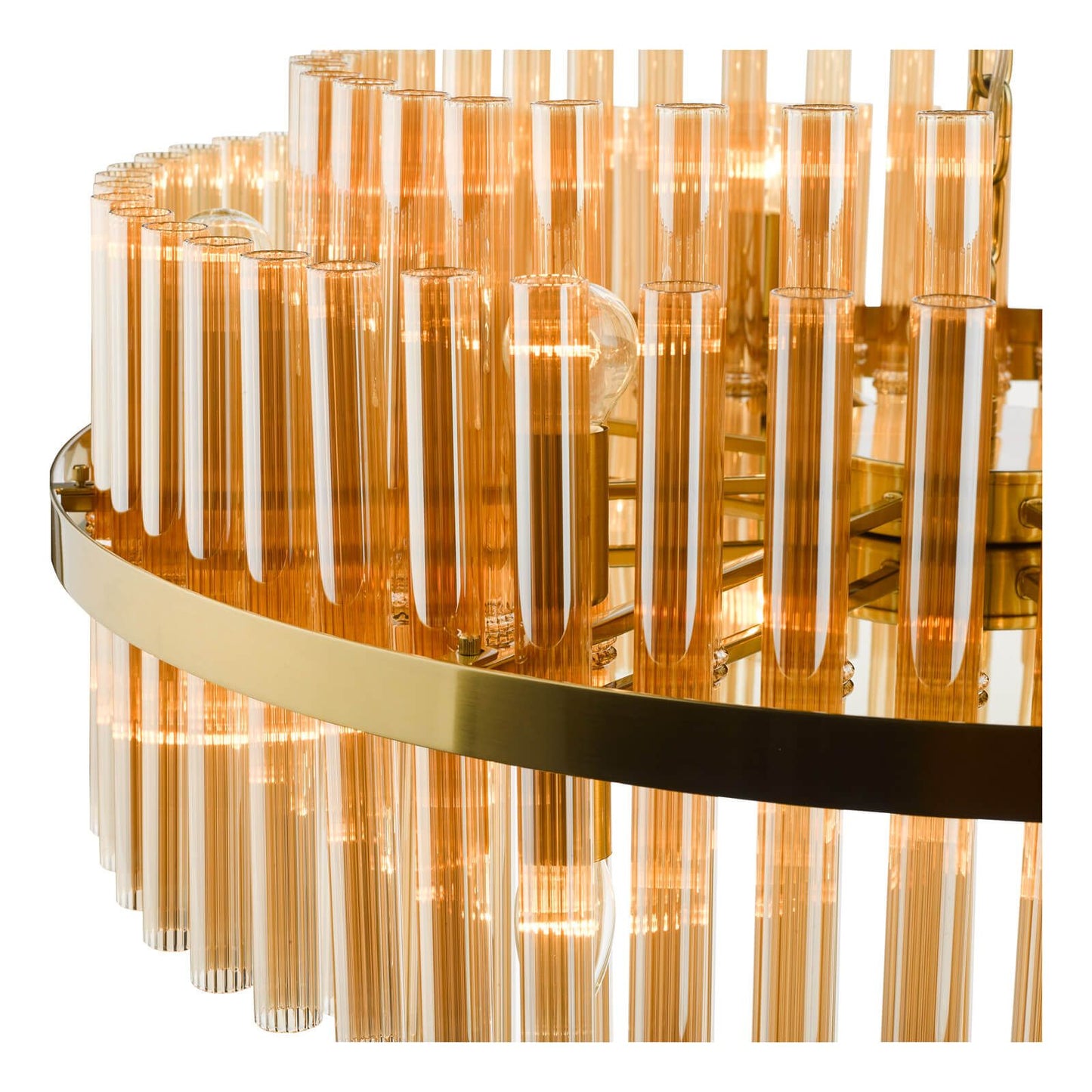 Imani 16 Light Pendant Natural Brass and Champagne Glass