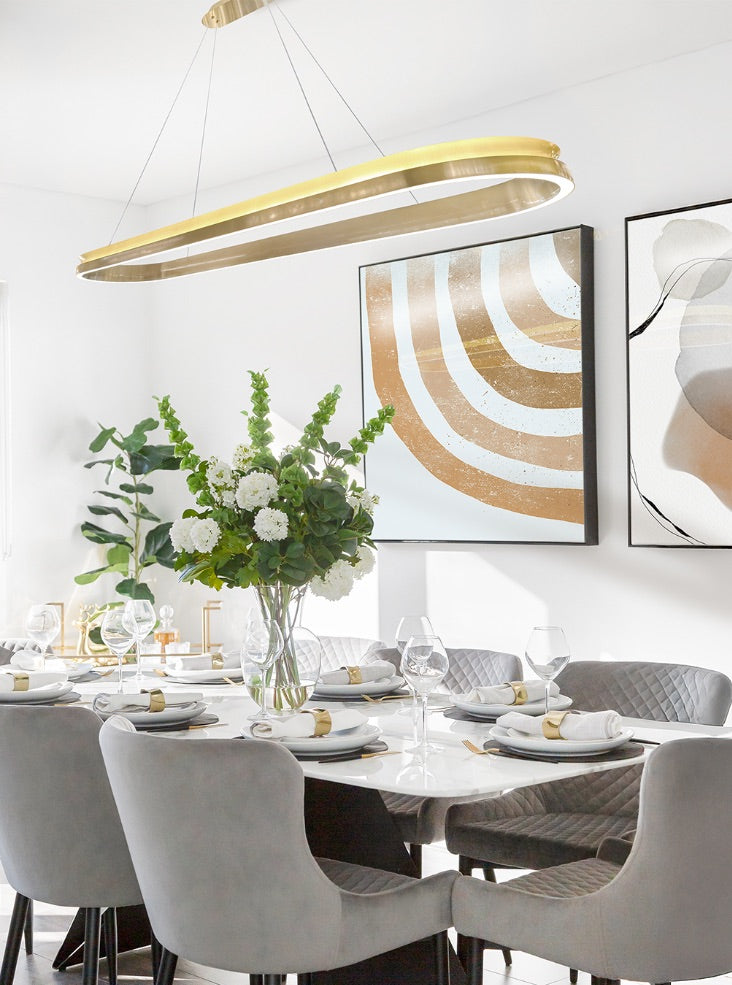 Eternity Oval Satin Brass LED Pendant