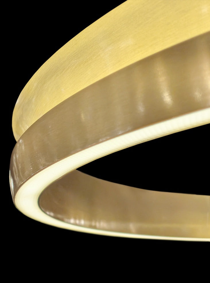 Eternity Oval Satin Brass LED Pendant