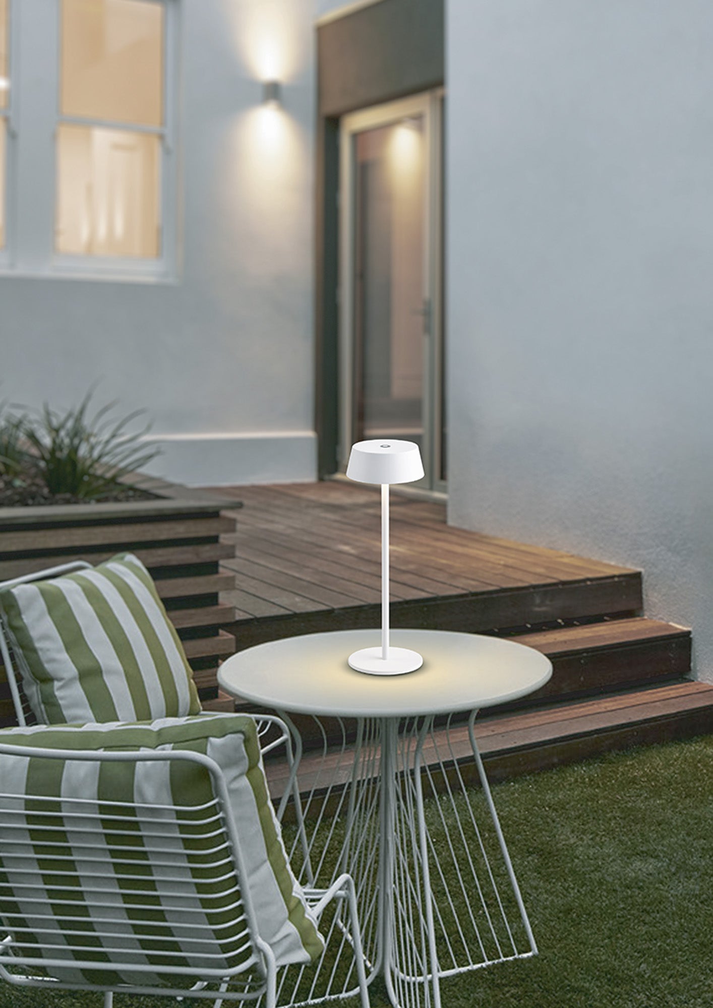 K4 Portable Battery Operated Lantern, 2W LED, 3000K, 180lm, IP54, USB Charging Cable Included, White, 3yrs Warranty by Mantra