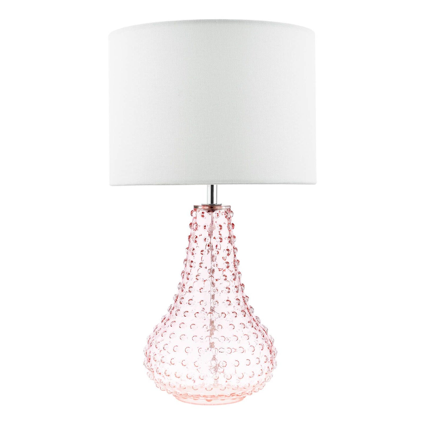 Kristina Table Lamp Pink Glass With Shade