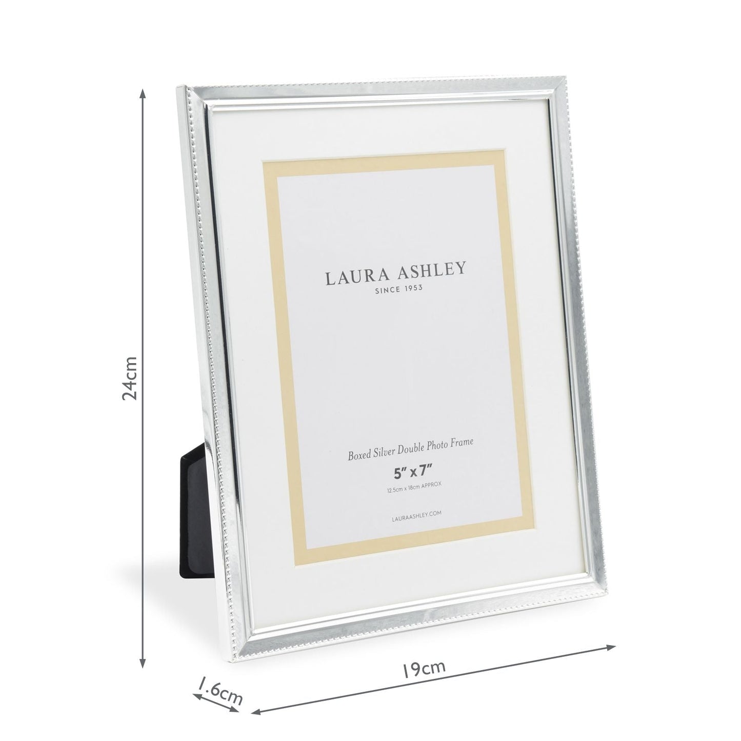 Laura Ashley Boxed Photo Frame Polished Silver 5x7 inch