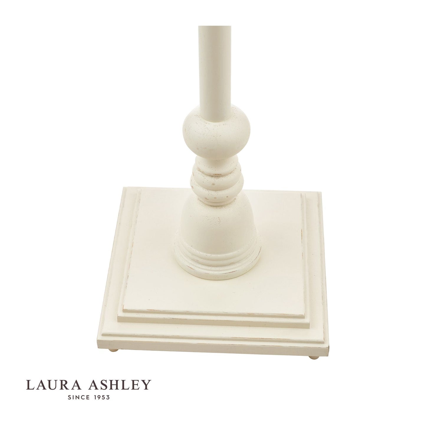 Laura Ashley Tate Wooden Floor Lamp Distressed Off White Base Only