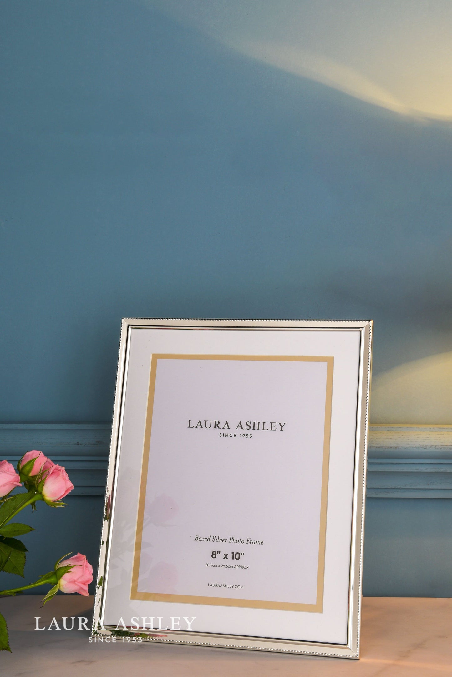 Laura Ashley Boxed Photo Frame Polished Silver 8x10 inch