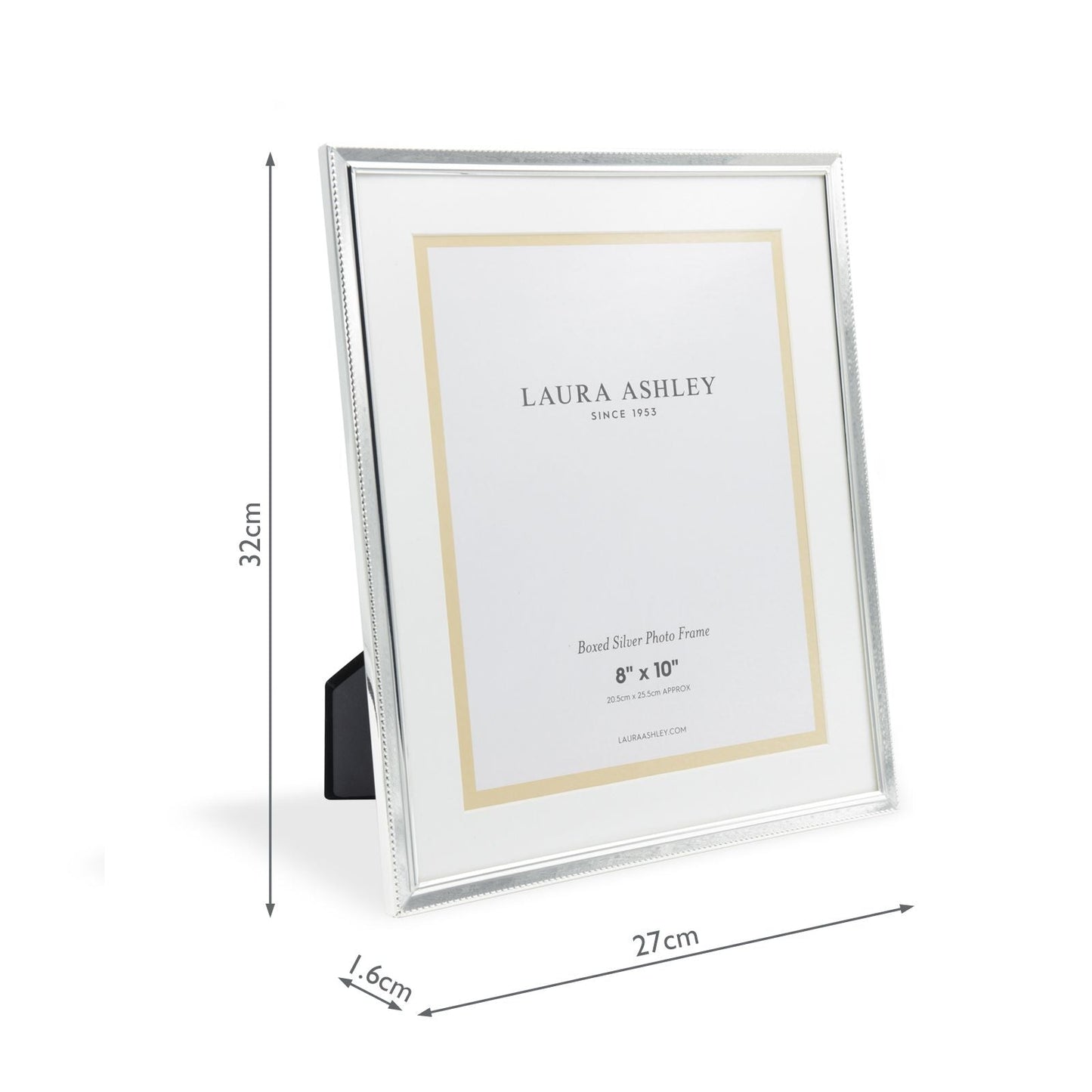 Laura Ashley Boxed Photo Frame Polished Silver 8x10 inch