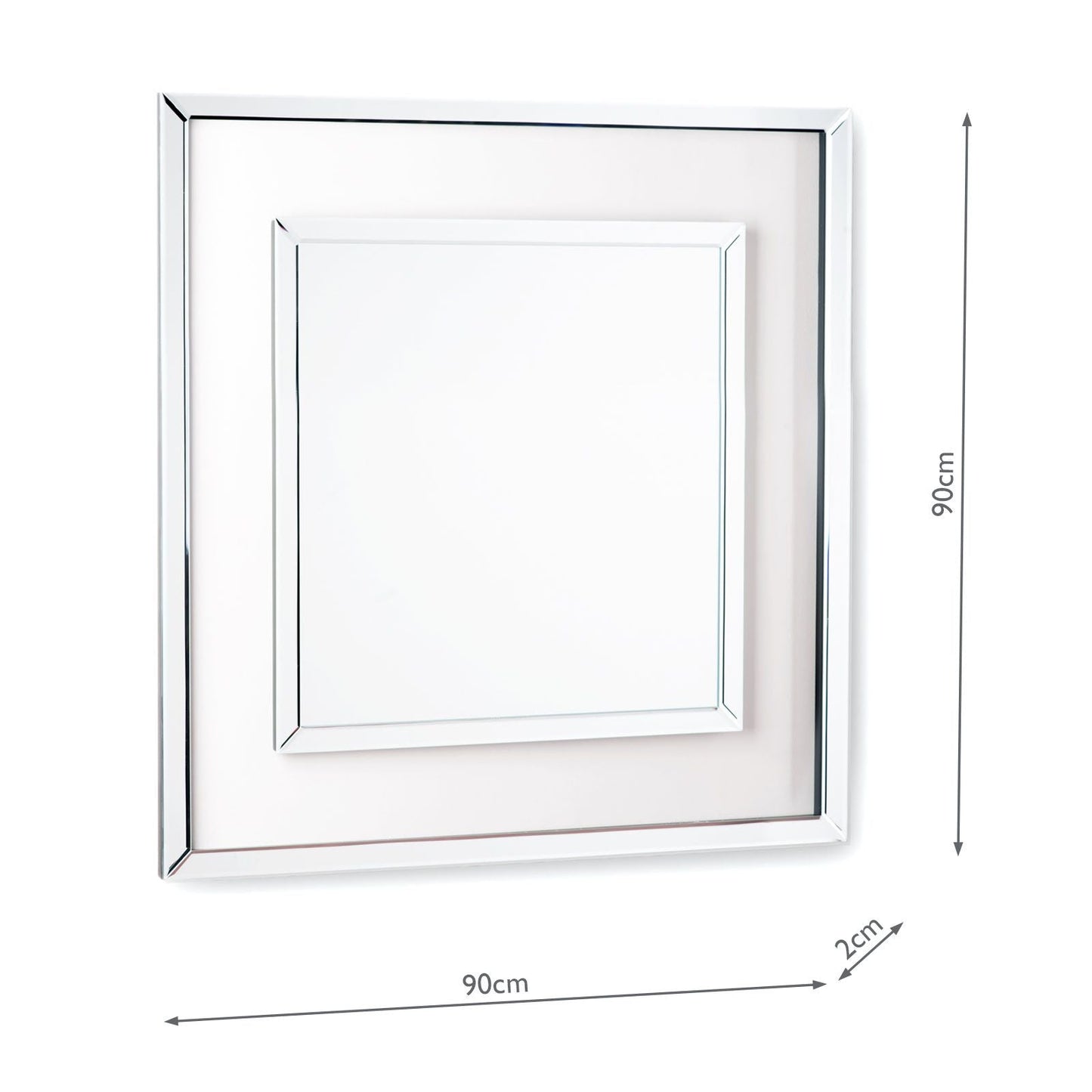 Laura Ashley Evie Square Mirror Clear Frame 90 x 90cm