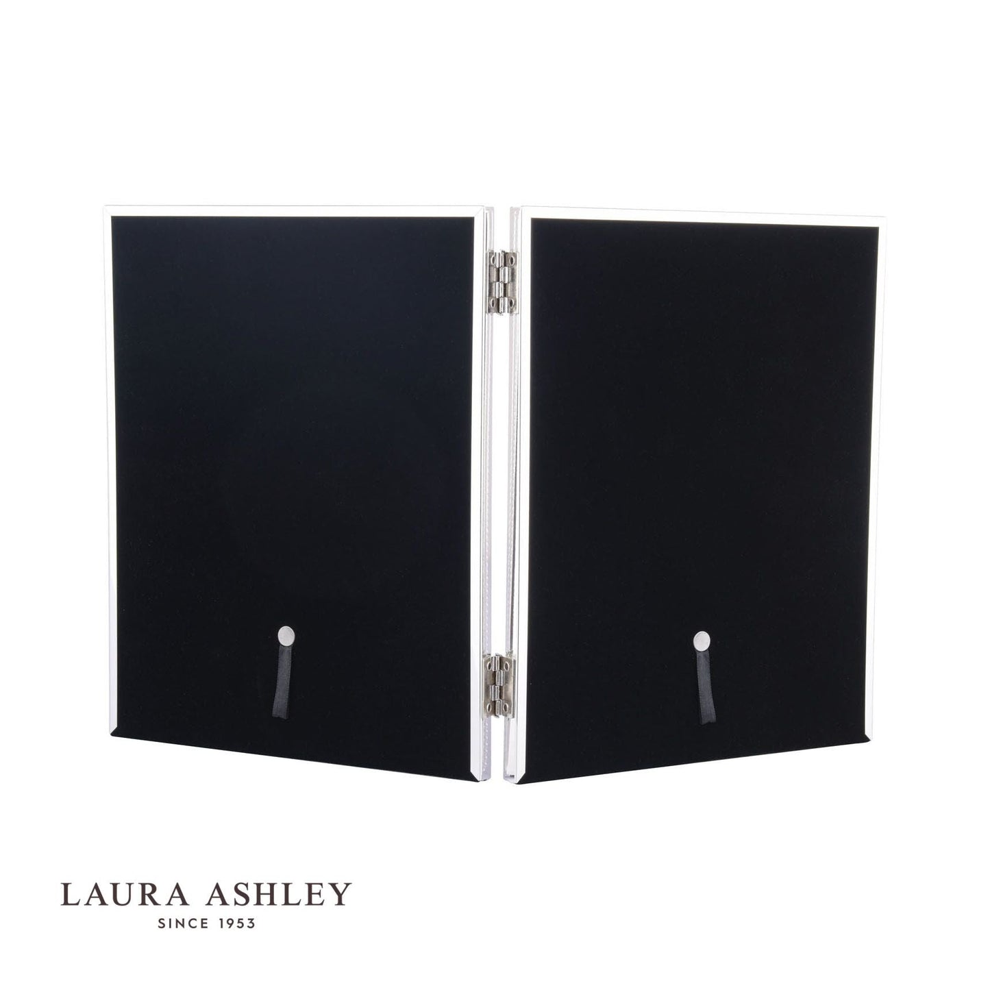 Laura Ashley Boxed Double Photo Frame Polished Silver 5x7 inch