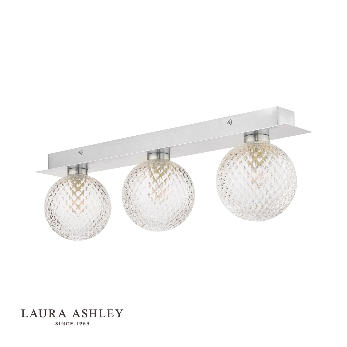 Laura Ashley Prague 3lt Bathroom Wall Light Polished Chrome Glass IP44