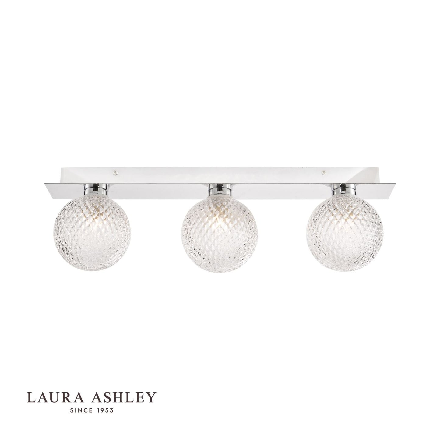 Laura Ashley Prague 3lt Bathroom Wall Light Polished Chrome Glass IP44