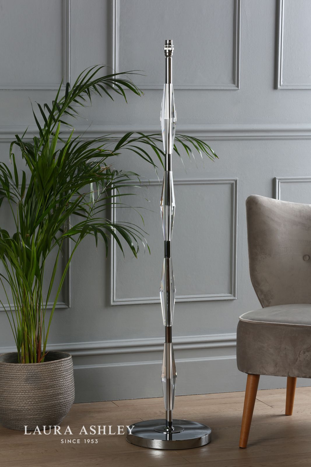Laura Ashley Blake Floor Lamp Polished Chrome Crystal Base Only