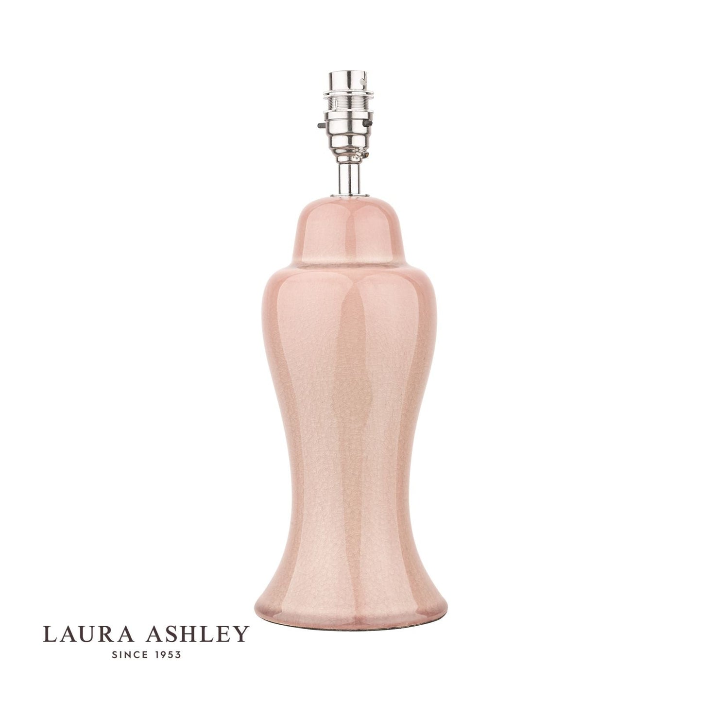 Laura Ashley Regina Small Table Lamp Pink Blush Polished Chrome Base Only