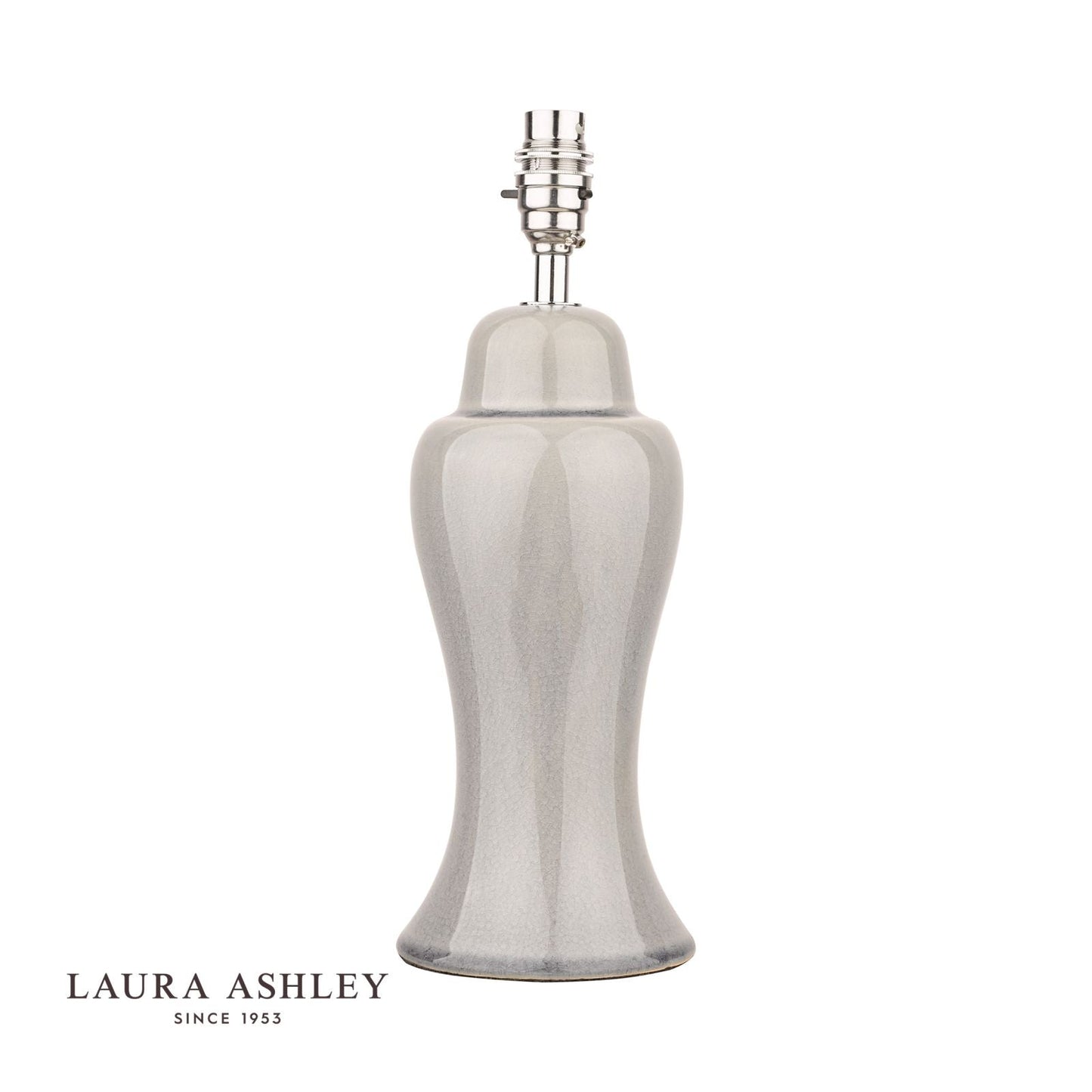 Laura Ashley Regina Small Table Lamp Pale Slate Grey Polished Chrome Base Only