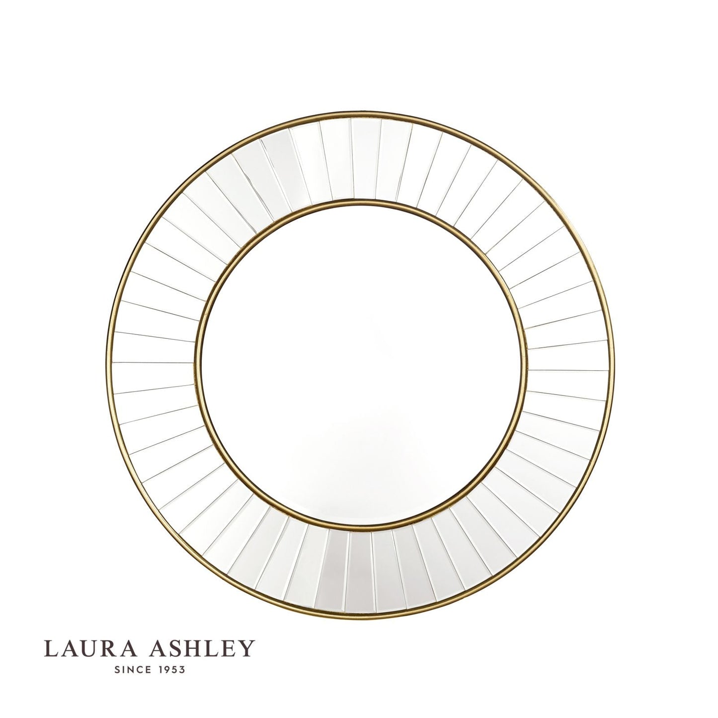 Laura Ashley Clemence Medium Round Mirror Gold Leaf 80cm
