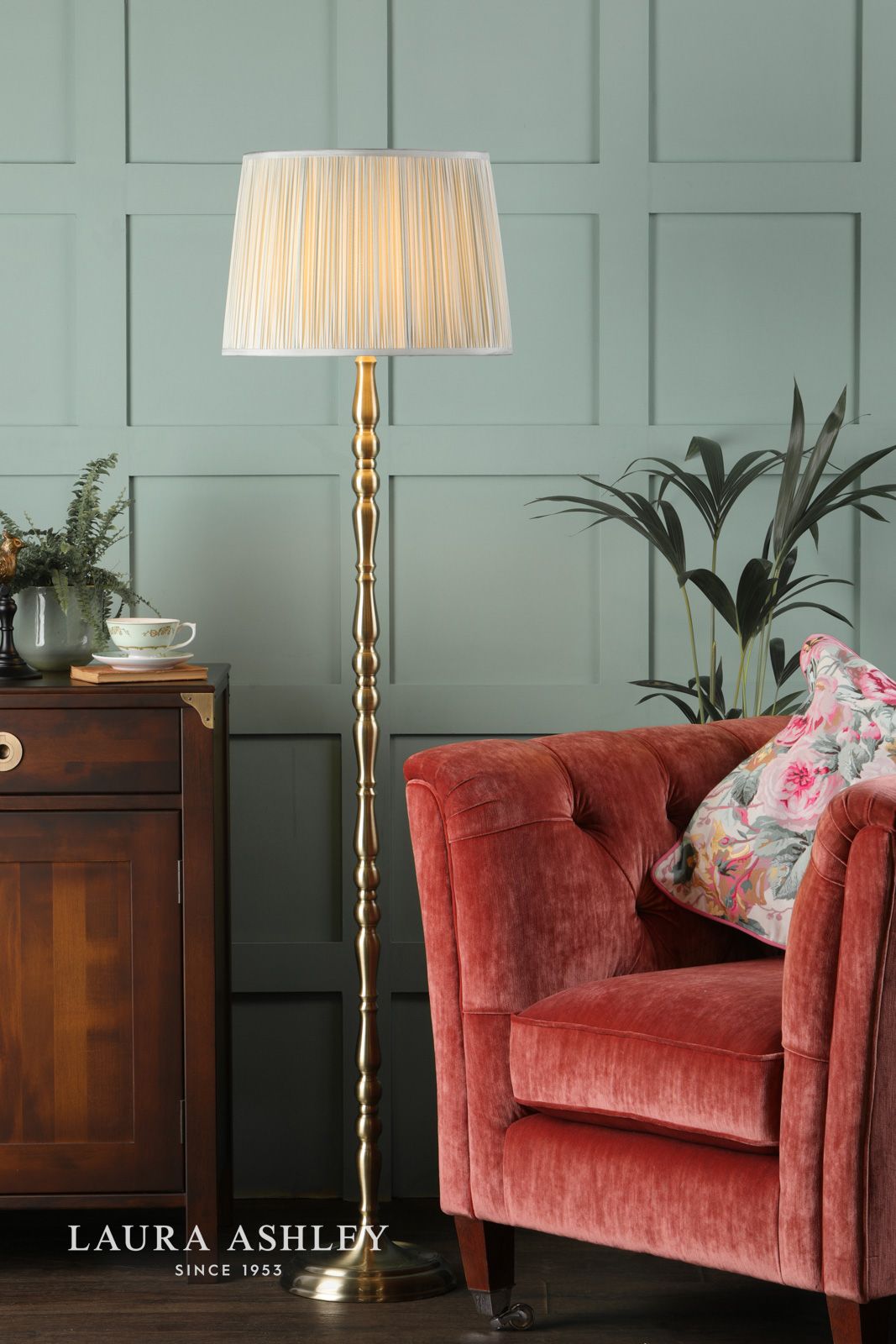 Laura Ashley Corey Floor Lamp Antique Brass Base Only