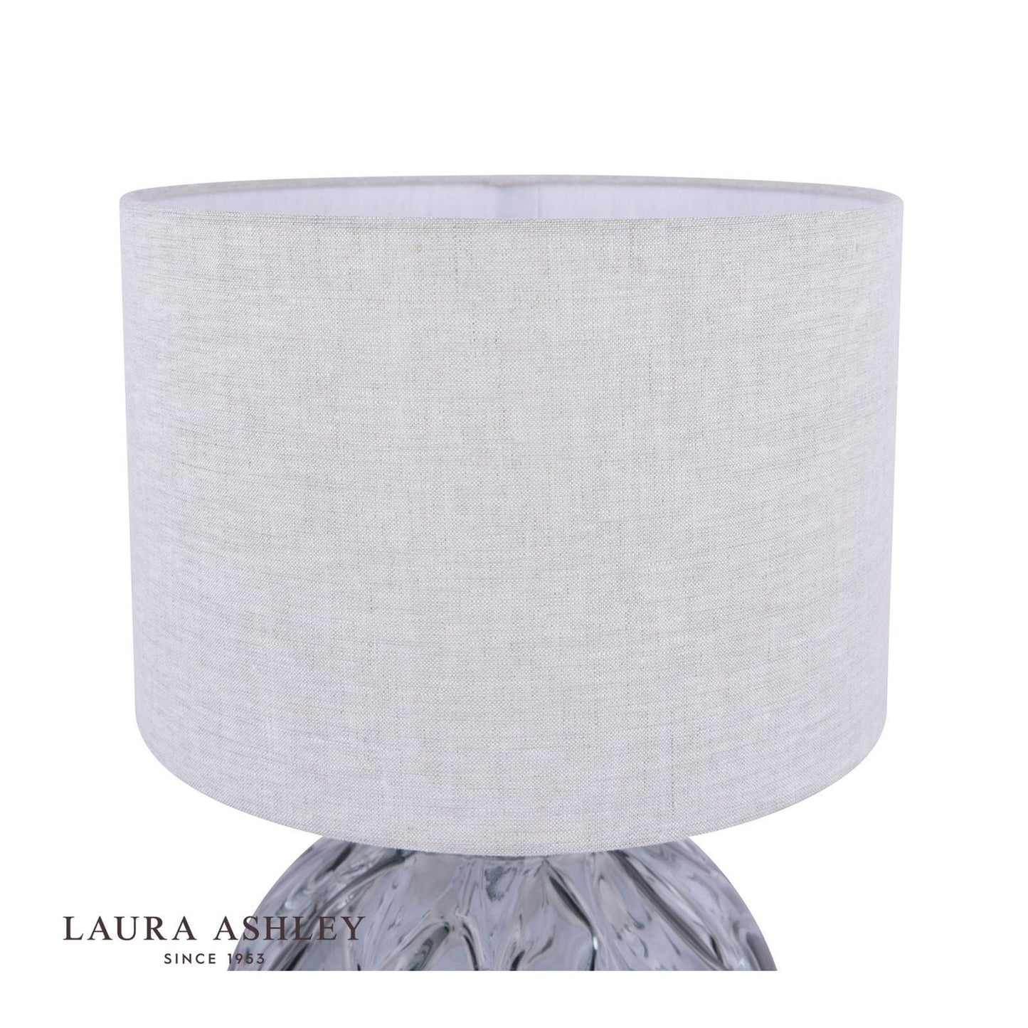 Laura Ashley Elderdale Table Lamp Smoked Glass & Polished Chrome With Shade