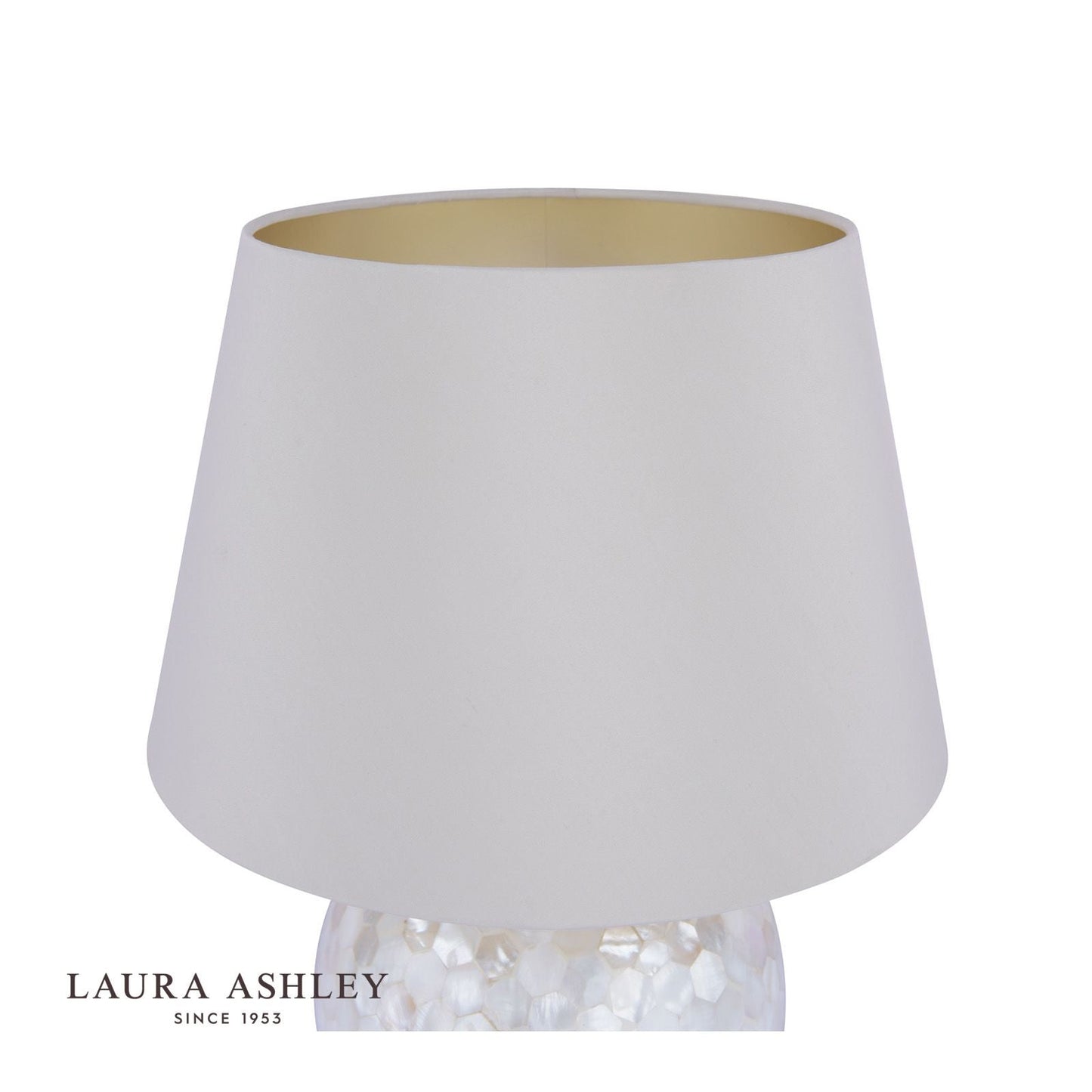 Laura Ashley Mathern Table Lamp Cream Shell & Champagne With Shade