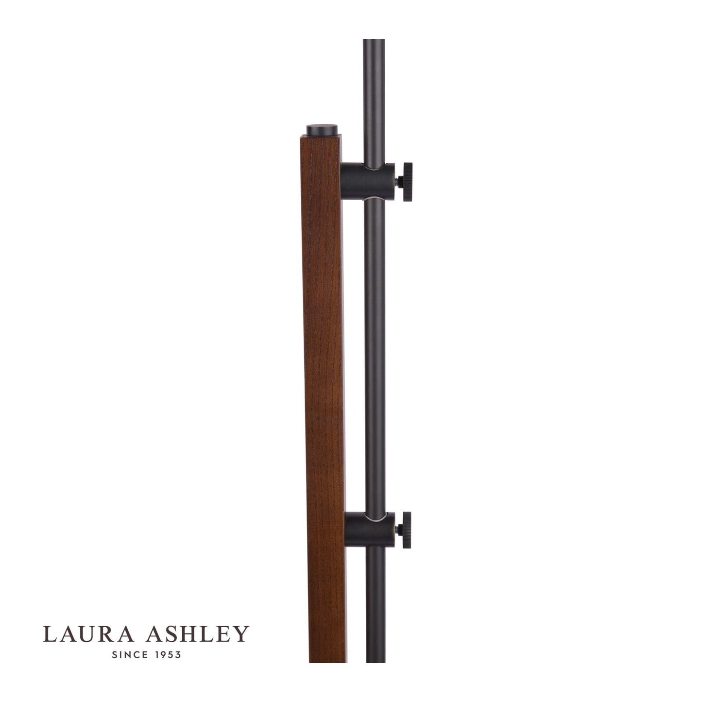 Laura Ashley Burdale Adjustable Floor Lamp Dark Wood & Industrial Brass Base Only