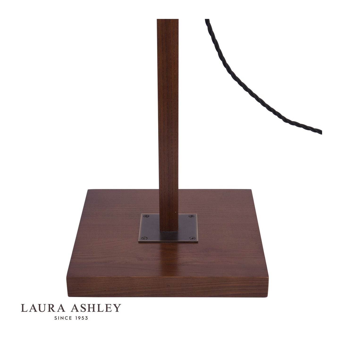 Laura Ashley Burdale Adjustable Floor Lamp Dark Wood & Industrial Brass Base Only