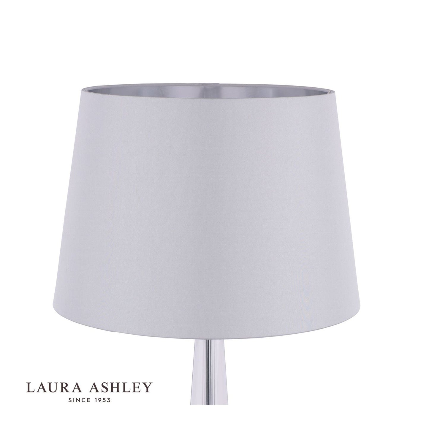 Laura Ashley Emyr Silk Tapered Drum Shade Silver 40.5cm/16 Inch