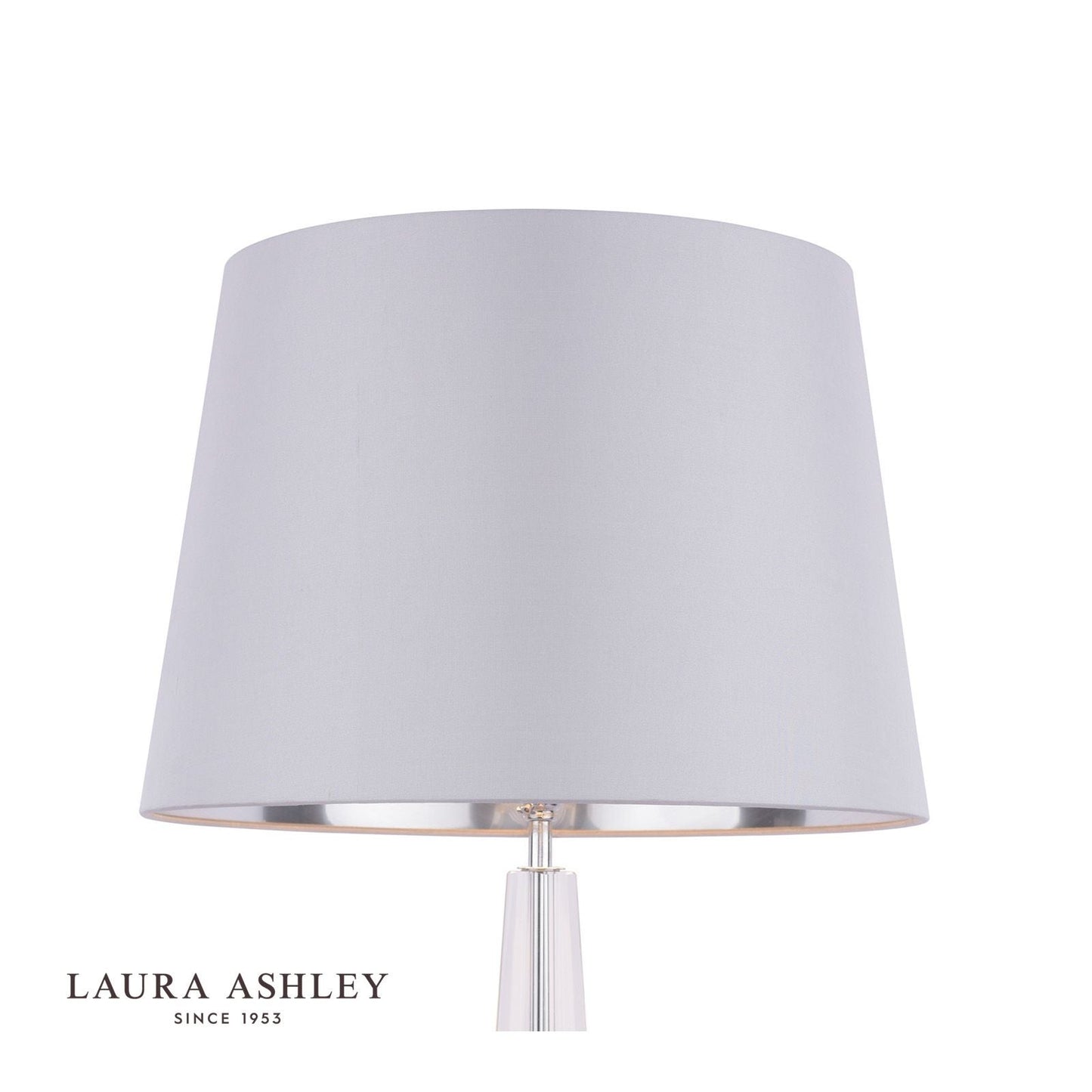 Laura Ashley Emyr Silk Tapered Drum Shade Silver 40.5cm/16 Inch