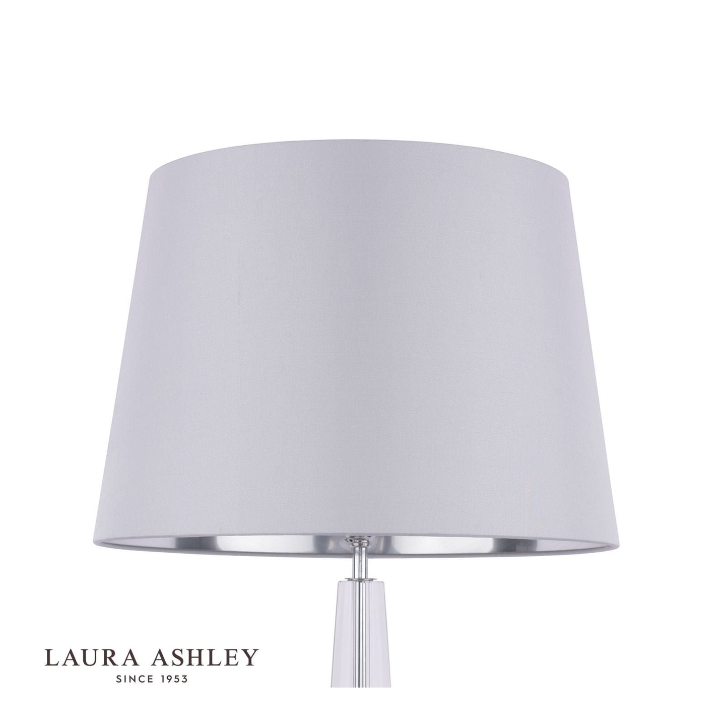 Laura Ashley Emyr Silk Tapered Drum Shade Silver 40.5cm/16 Inch