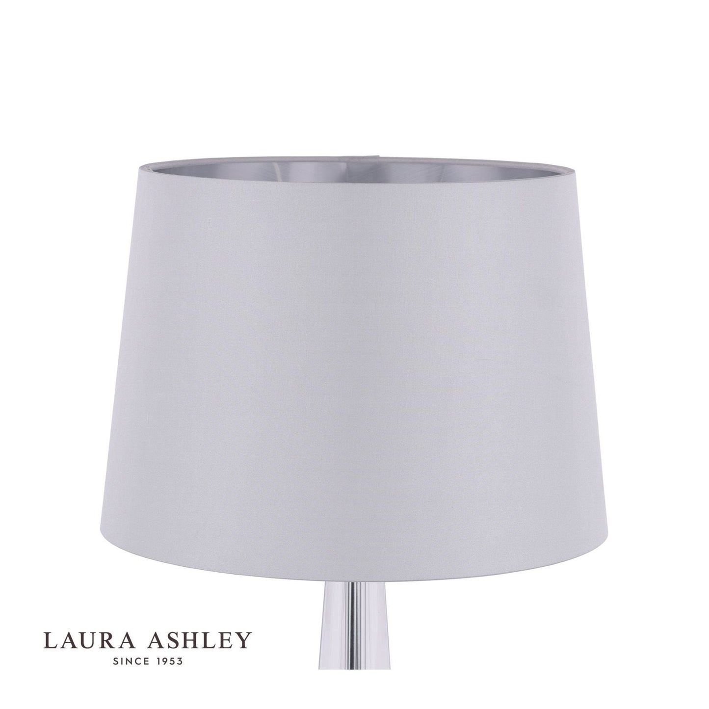 Laura Ashley Emyr Silk Tapered Drum Shade Silver 30.5cm/12 Inch