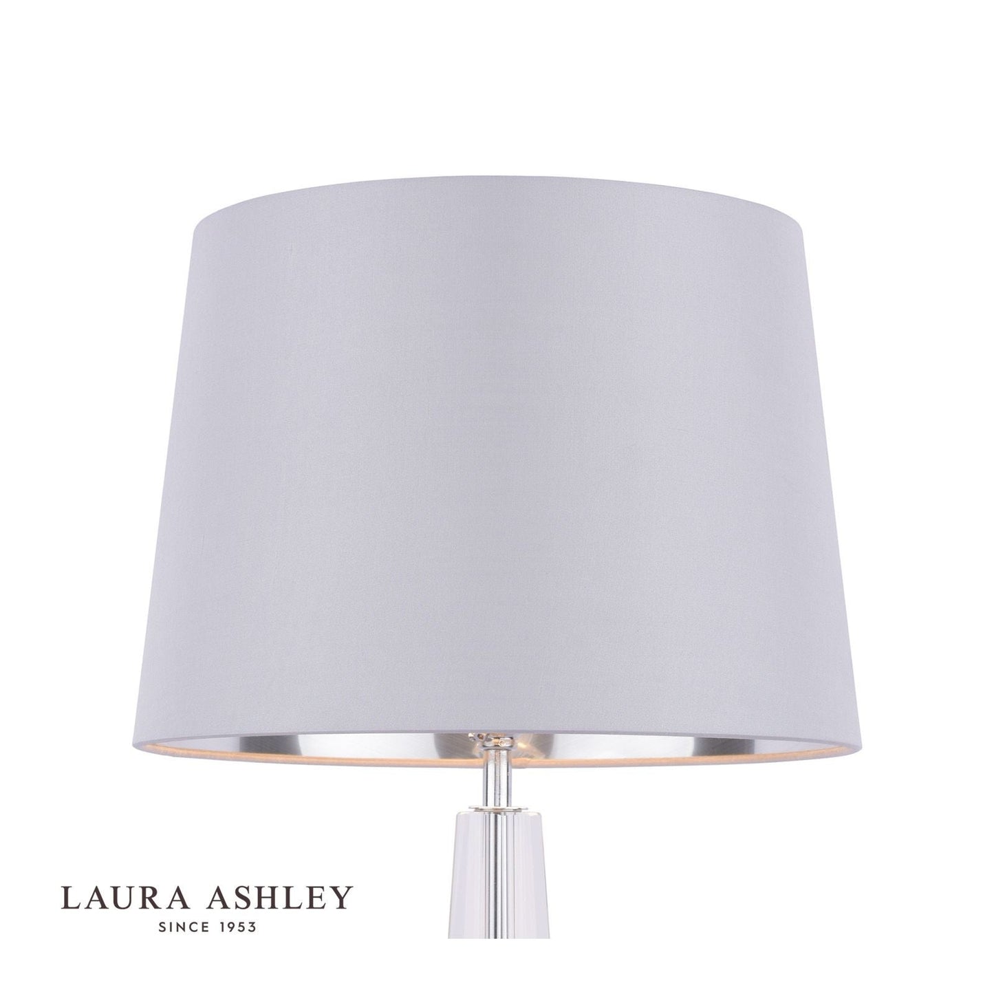 Laura Ashley Emyr Silk Tapered Drum Shade Silver 30.5cm/12 Inch