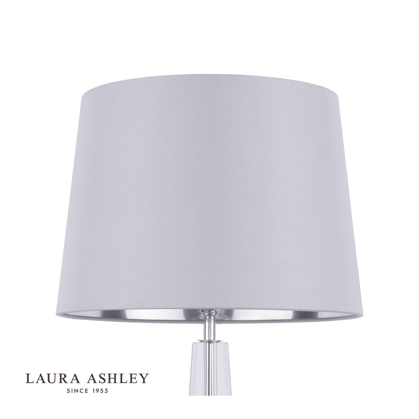 Laura Ashley Emyr Silk Tapered Drum Shade Silver 30.5cm/12 Inch