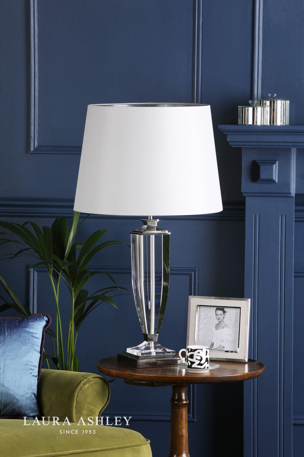 Laura Ashley Emyr Silk Tapered Drum Shade Silver 30.5cm/12 Inch