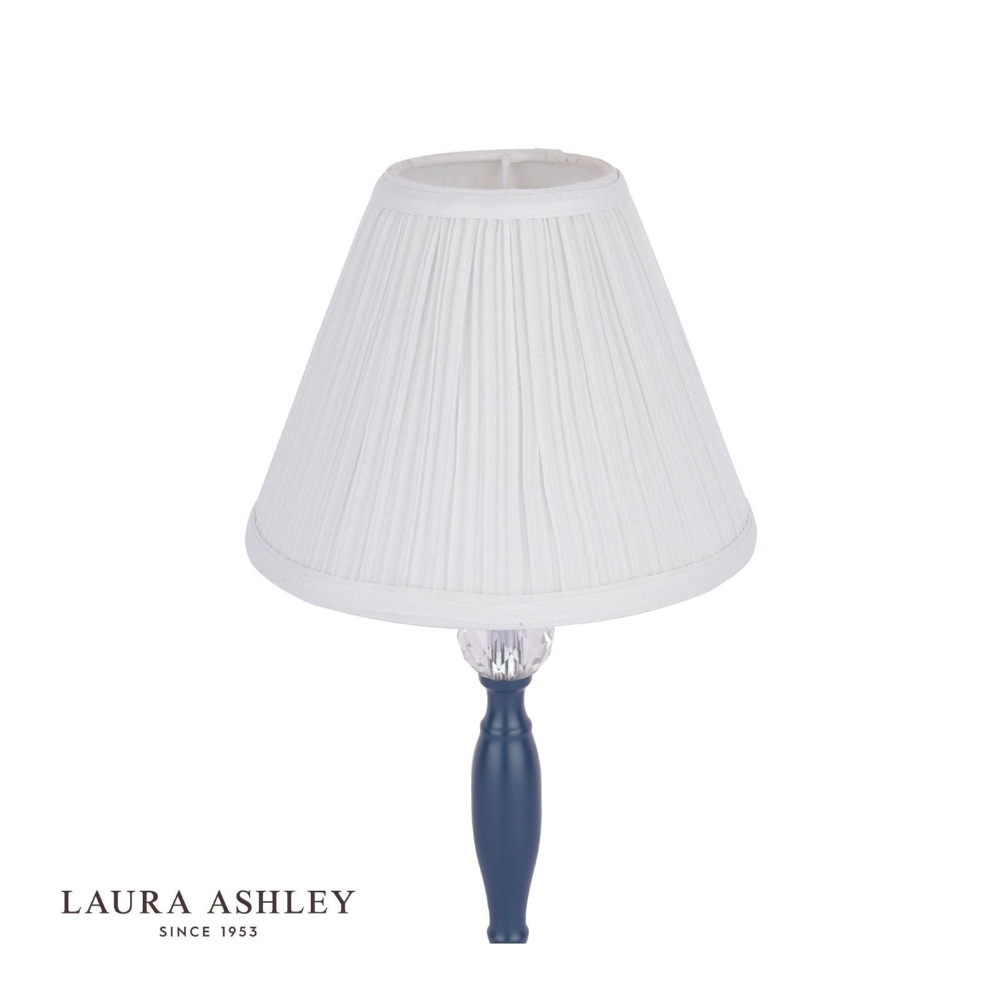 Laura Ashley Ellis Table Lamp Matt Blue & Crystal With Shade