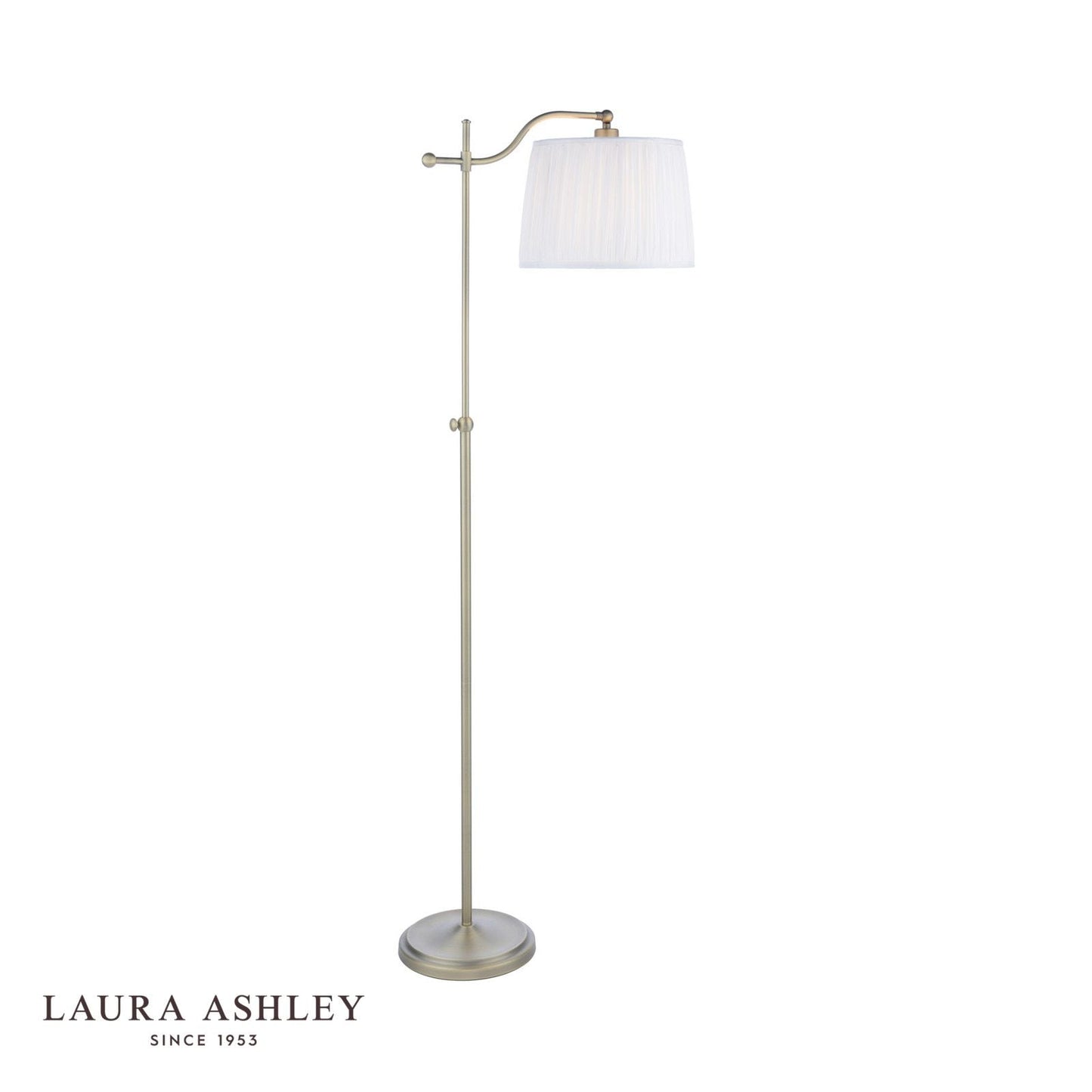 Laura Ashley Hemsley Floor Lamp Antique Brass and Ivory With Shade