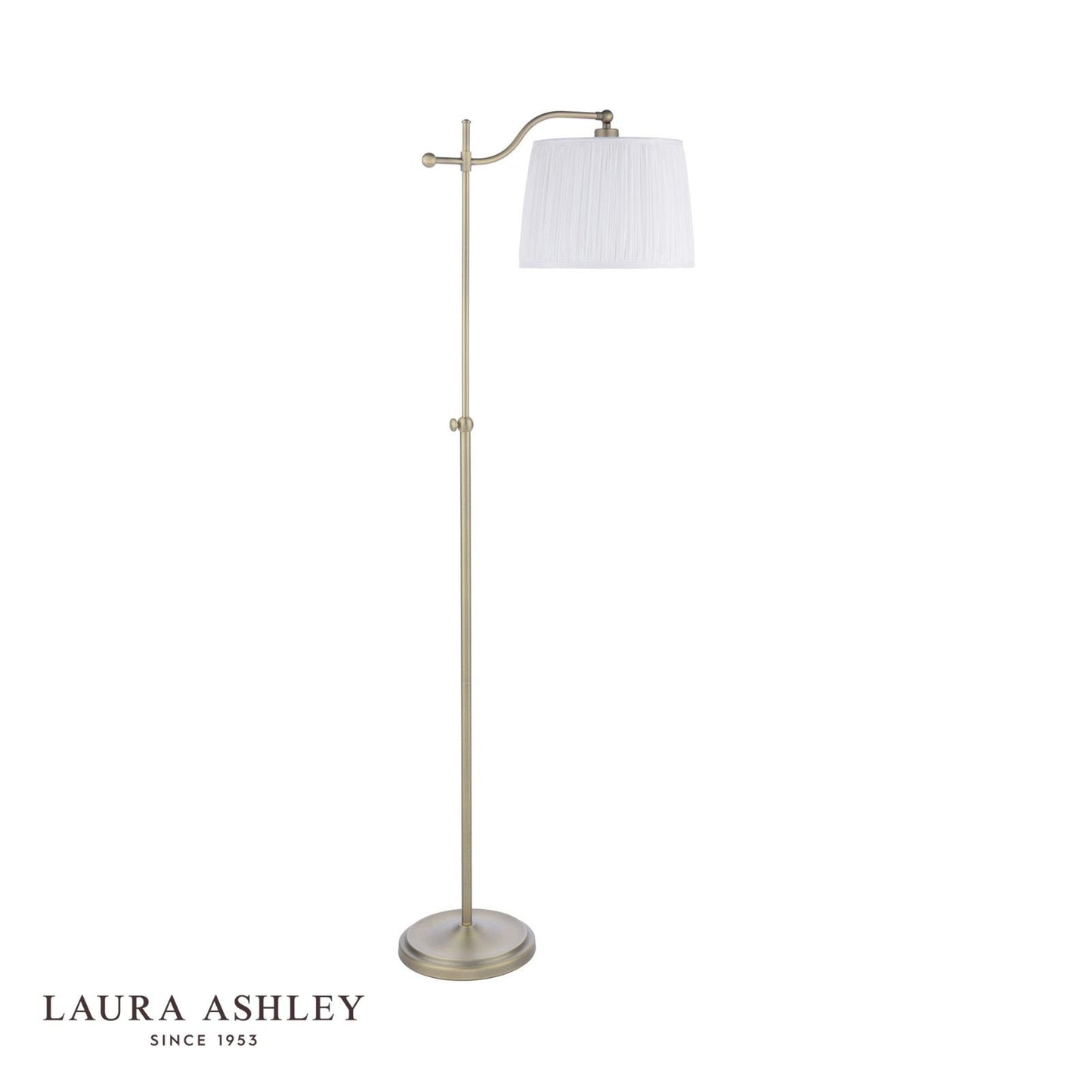 Laura Ashley Hemsley Floor Lamp Antique Brass and Ivory With Shade