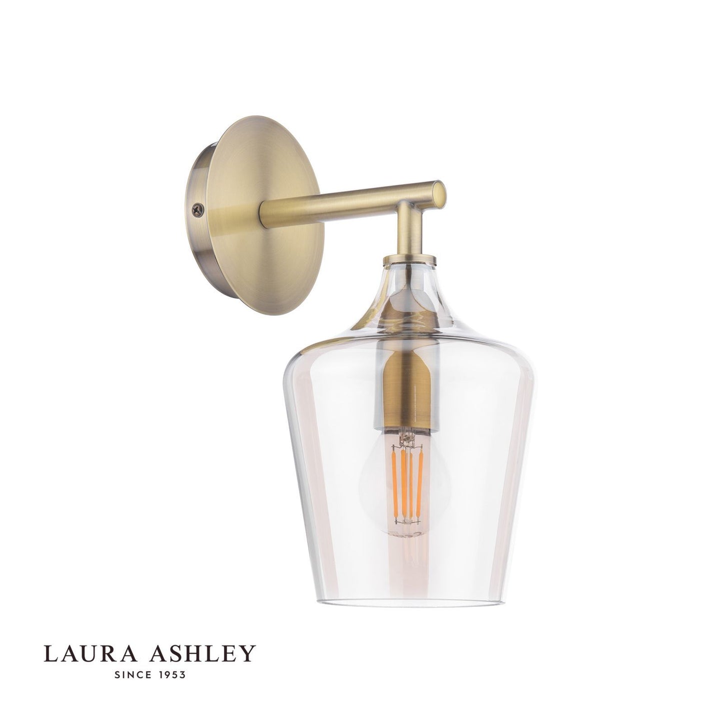 Laura Ashley Ockley Wall Light Antique Brass and Champagne Glass