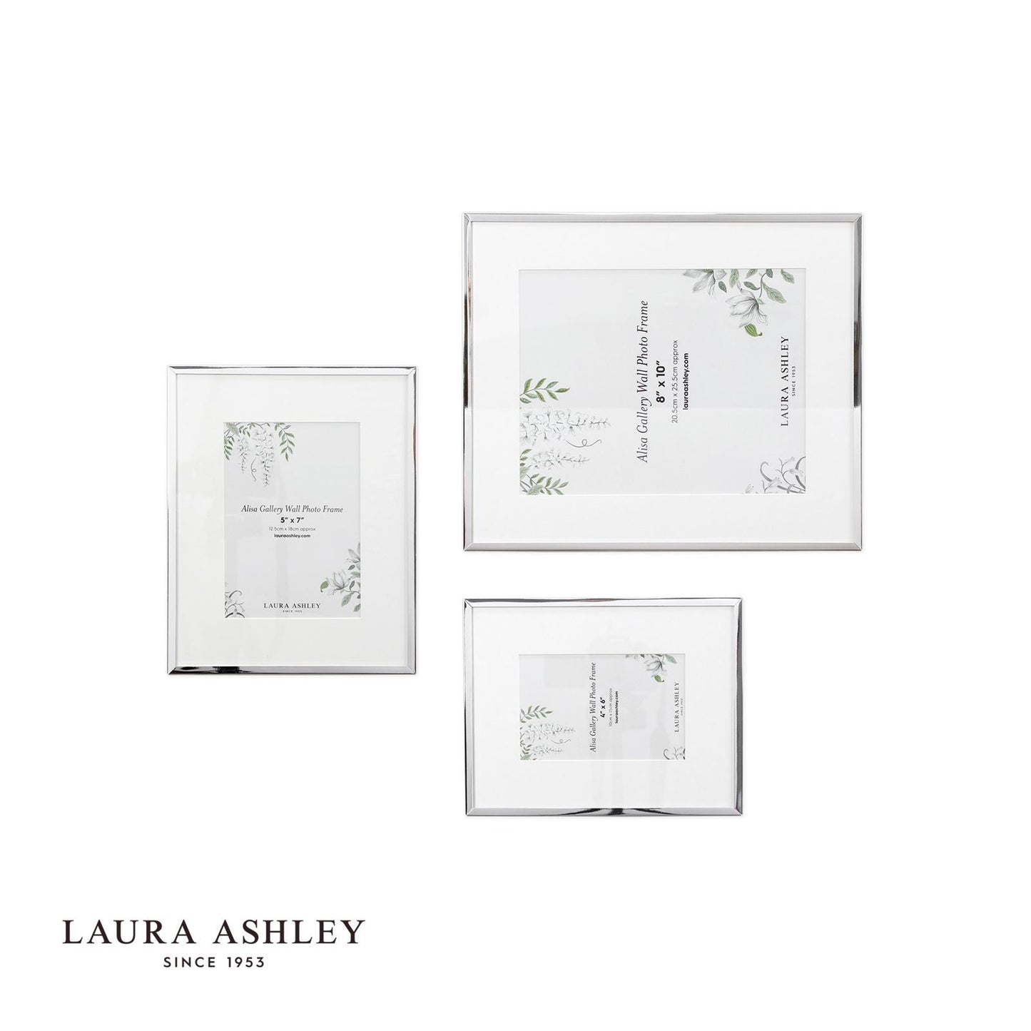 Laura Ashley Alisa Photo Frame Polished Silver (Set of 3)