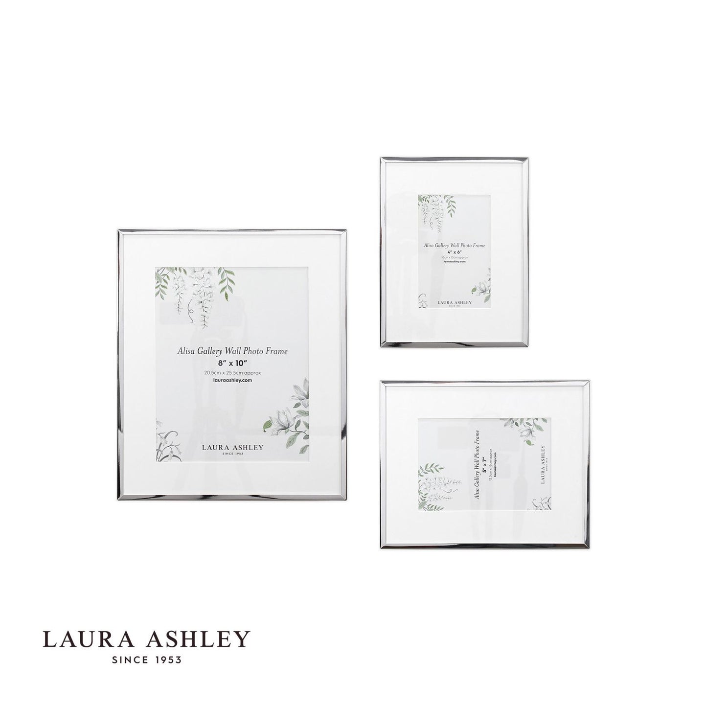 Laura Ashley Alisa Photo Frame Polished Silver (Set of 3)