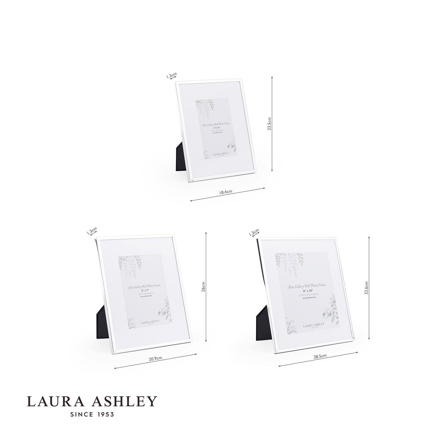 Laura Ashley Alisa Photo Frame Polished Silver (Set of 3)