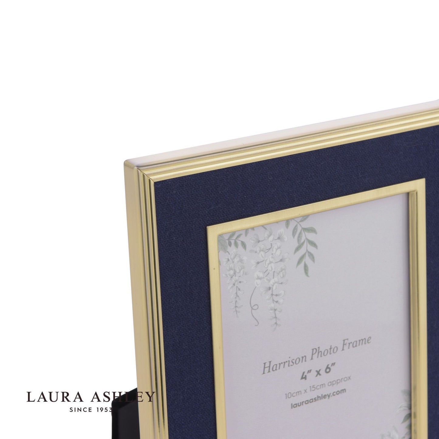 Laura Ashley Harrison Photo Frame Brushed Brass and Blue 4" x 6"