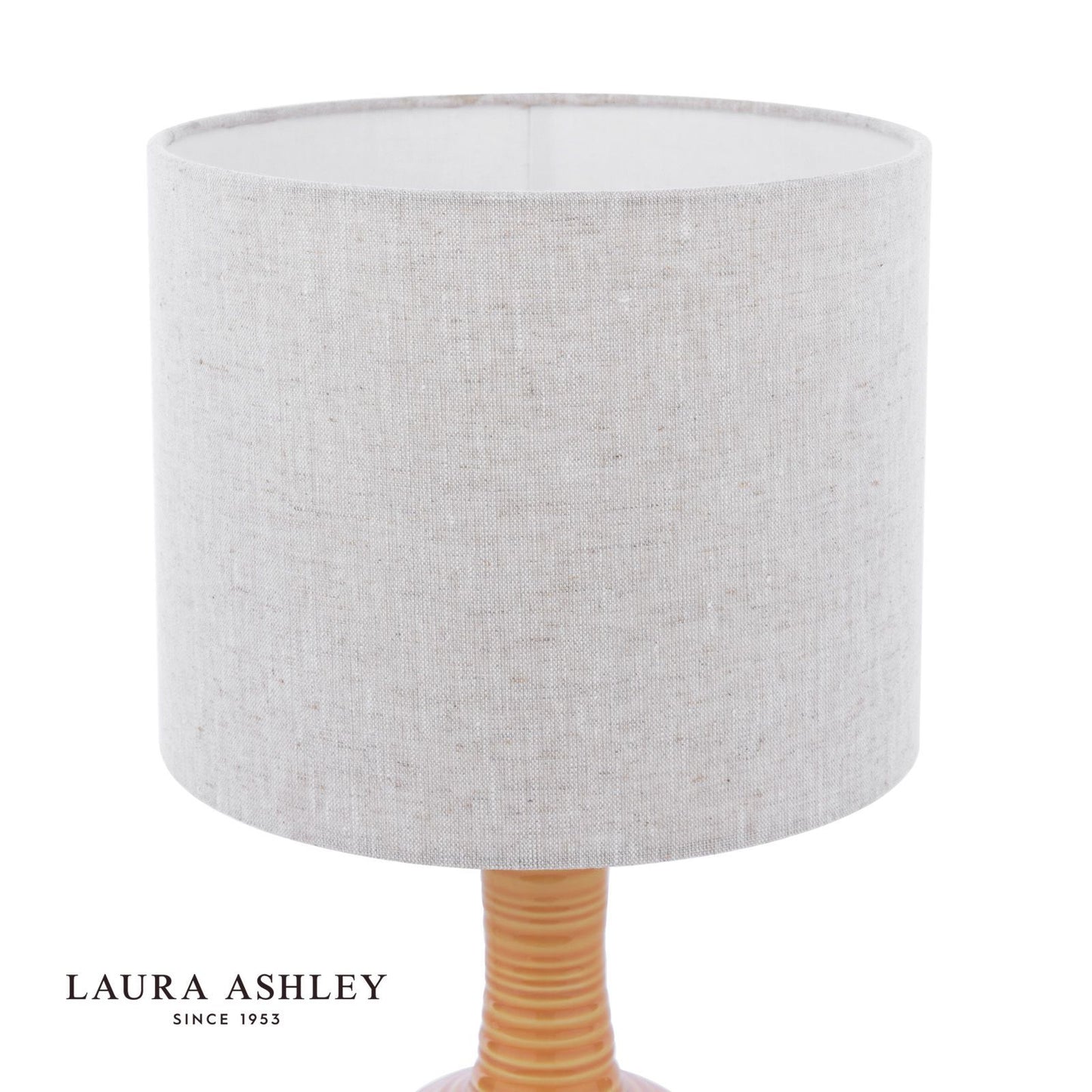 Laura Ashley Padley Table Lamp Yellow Ceramic and Antique Brass With Shade